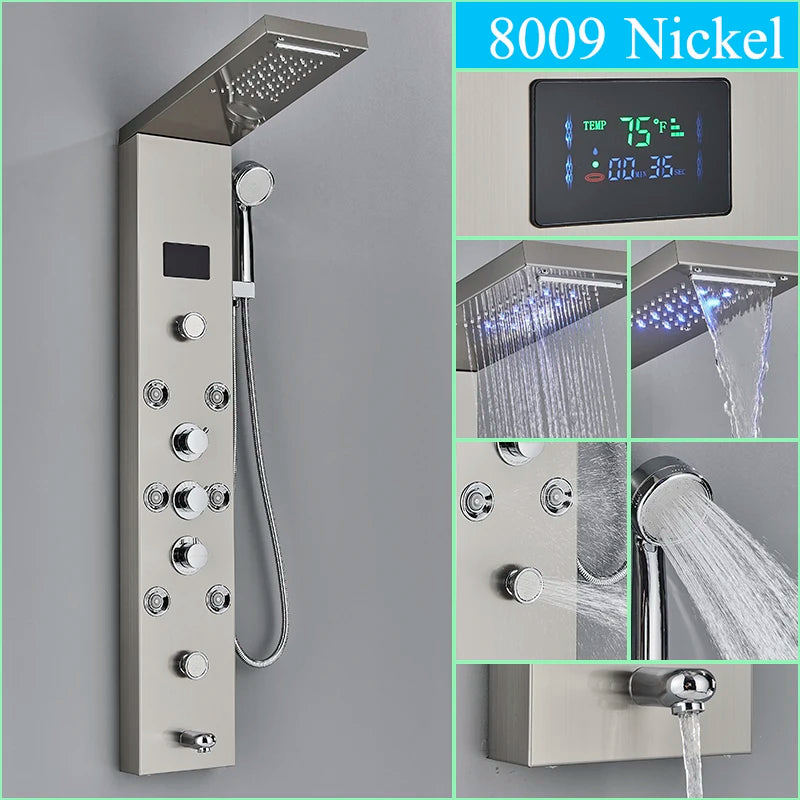Digital Display Bathroom Shower Panel LED