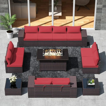 13 Pieces Outdoor Patio Furniture Set Patio Sectional Sofa