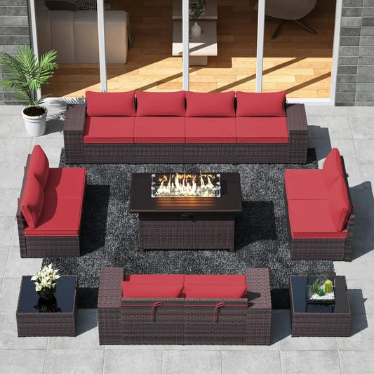 13 Pieces Outdoor Patio Furniture Set Patio Sectional Sofa