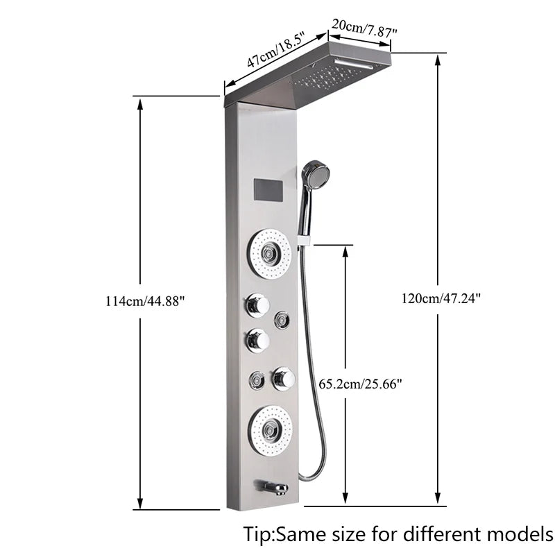 Digital Display Bathroom Shower Panel LED
