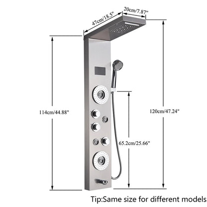 Digital Display Bathroom Shower Panel LED