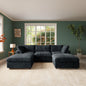 Comfy Plush Fabric Sectional Sofa Couch