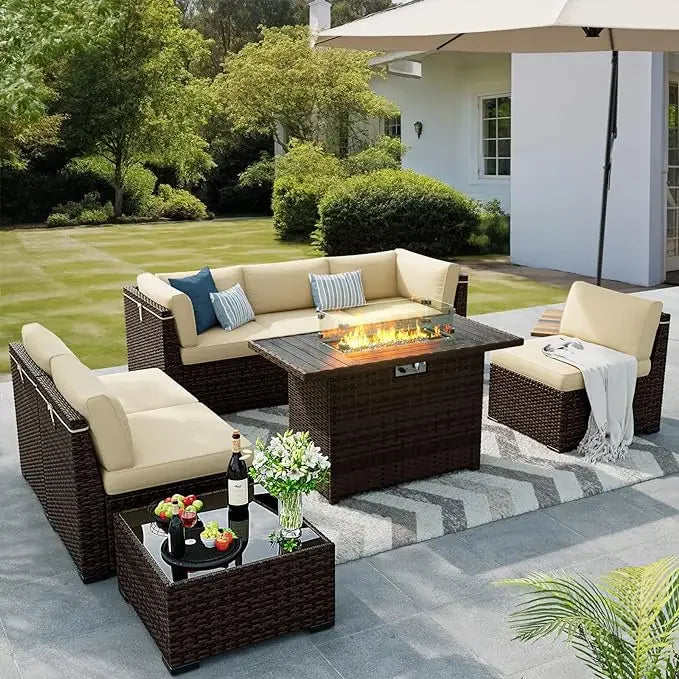 8 Pieces Outdoor Patio Furniture Set