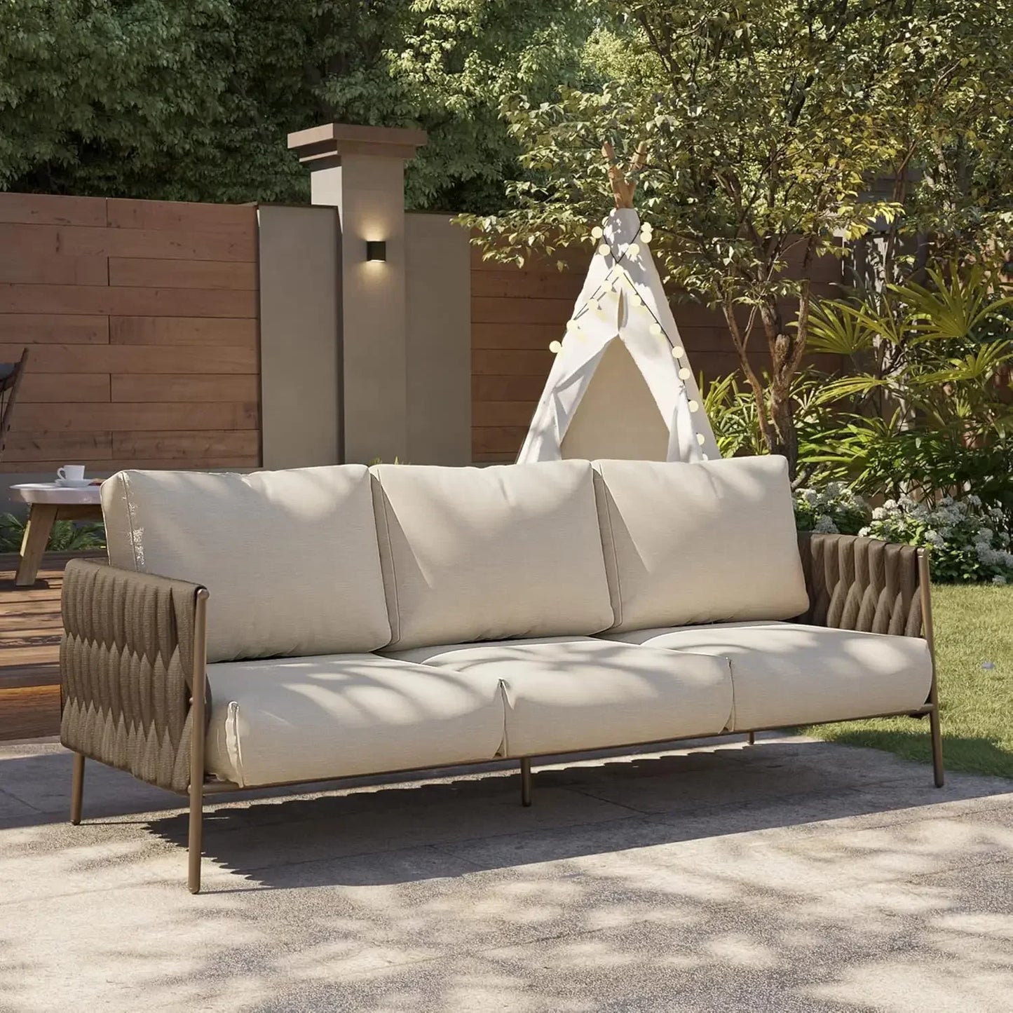 EAST OAK Life  Outdoor Sofa, Outdoor Furniture 3 Seats