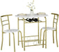 3 Piece Small Round Dining Table Set