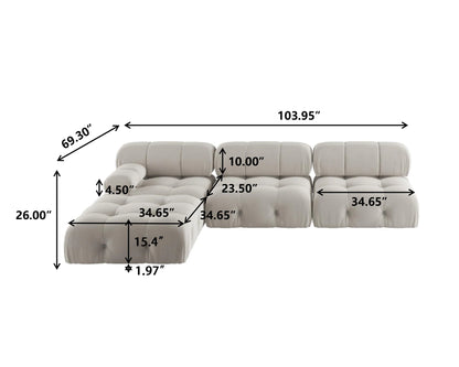 Sectional Sofa Living Room Sofas Velvet Couch