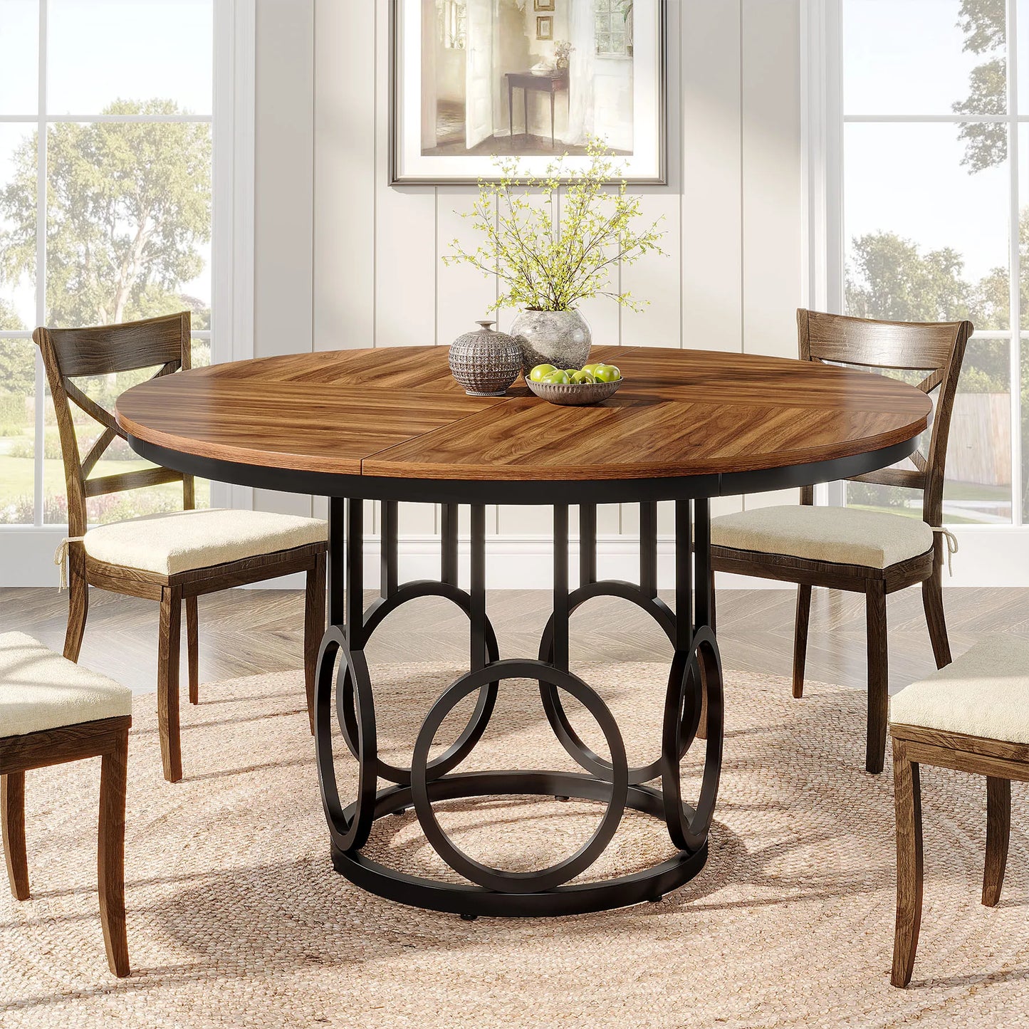Tribesigns 47" Round Dining Table for 4 PeopleKi