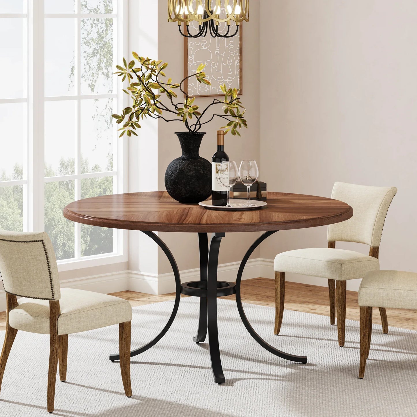 Tribesigns 47" Round Dining Table for 4 PeopleKi