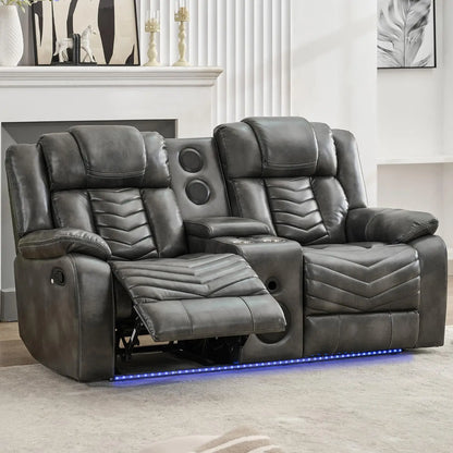 Manual Recliner Loveseat with Bass Speaker