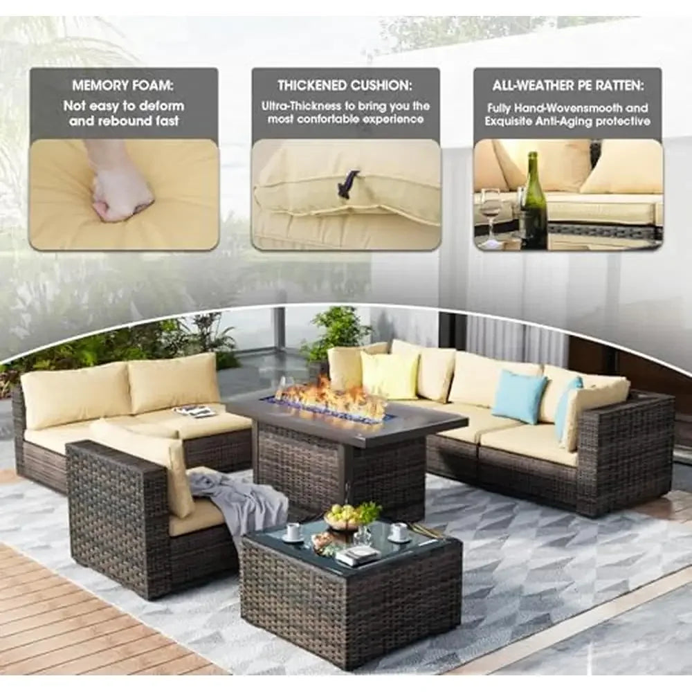 Outdoor Patio Furniture Set With Fire Pit