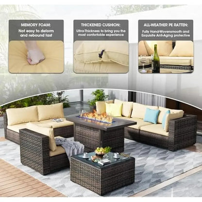 Outdoor Patio Furniture Set With Fire Pit