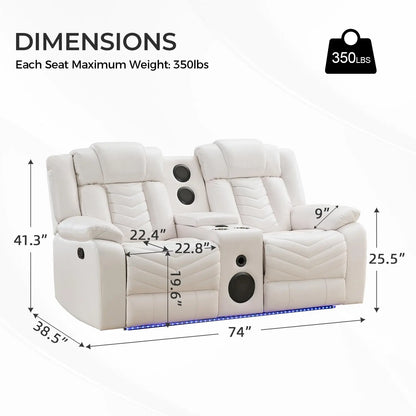 Manual Recliner Loveseat with Bass Speaker