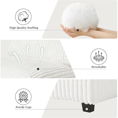 Comfy Plush Fabric Sectional Sofa Couch