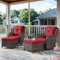 Swivel Rocker Furniture 5 Pieces Patio Wicker Sets