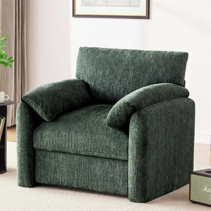 Chenille Oversized Livingroom Armchair Mid-Century