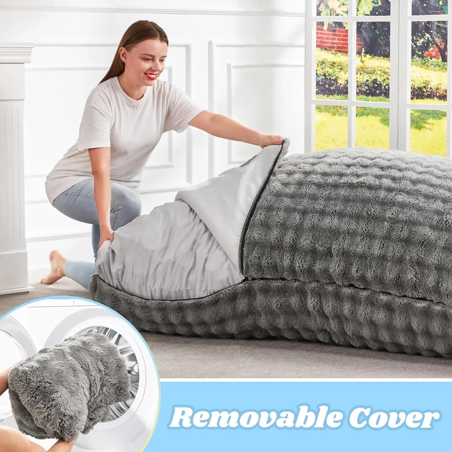 3-in-1 Giant Memory Foam Bean Bag Chair