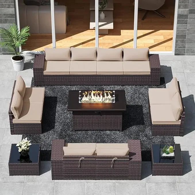 13 Pieces Outdoor Patio Furniture Set Patio Sectional Sofa