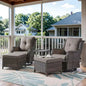Swivel Rocker Furniture 5 Pieces Patio Wicker Sets