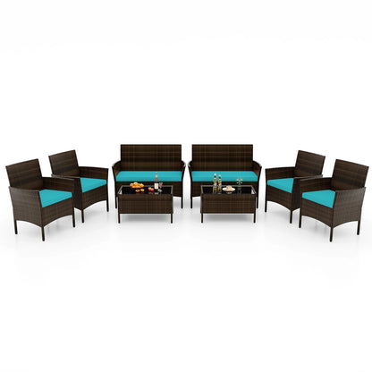 8 PCS Patio Furniture Set with Washable Cushions