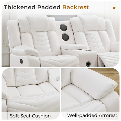 Manual Recliner Loveseat with Bass Speaker