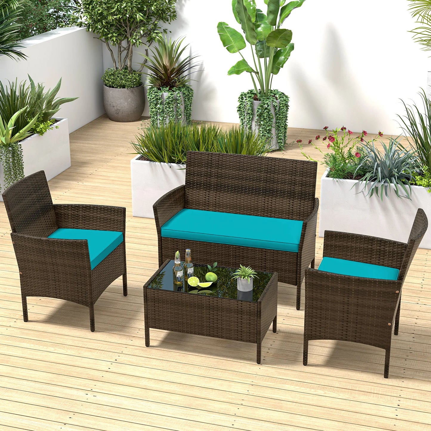 8 PCS Patio Furniture Set with Washable Cushions