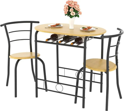 3 Piece Small Round Dining Table Set