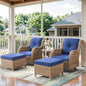 Swivel Rocker Furniture 5 Pieces Patio Wicker Sets