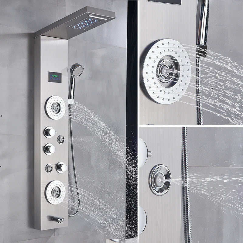 Digital Display Bathroom Shower Panel LED