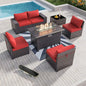 7 Pieces Outdoor Patio Furniture Set W/Firepit