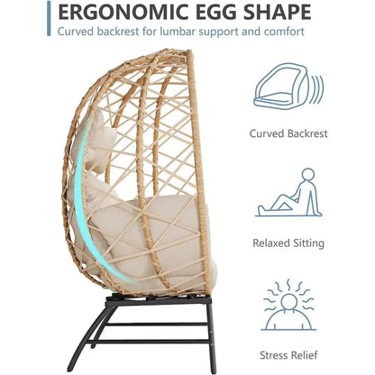 Outdoor Wicker Egg Chair With Cushion