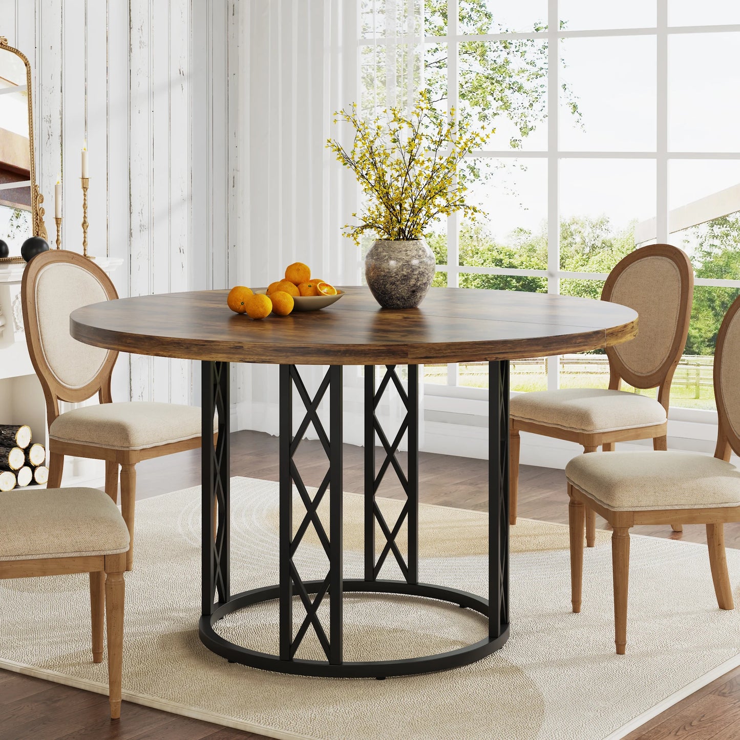 Tribesigns 47" Round Dining Table for 4 PeopleKi