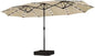 15 ft Large Patio Umbrella with Solar Lights