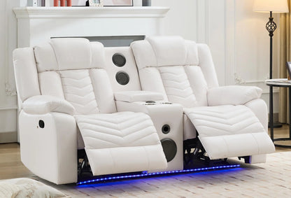 Manual Recliner Loveseat with Bass Speaker