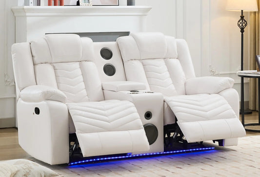 Manual Recliner Loveseat with Bass Speaker