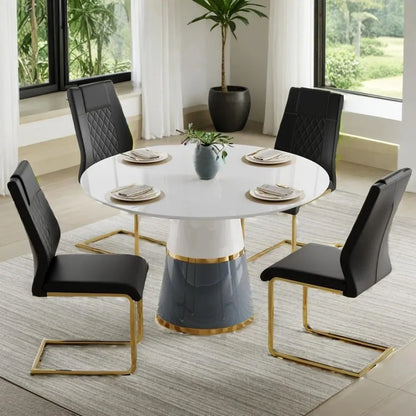 Modern Round Dining Table Set for 4